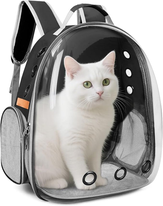 Cat Carrier Backpack, Cat Carrier Backpack for Small Medium Cat Puppy Dog, Transparent Space Capsule Pat Carrier Backpack, Airline-Approved Pet Carrier, Designed for Travel Hiking Walking Camping