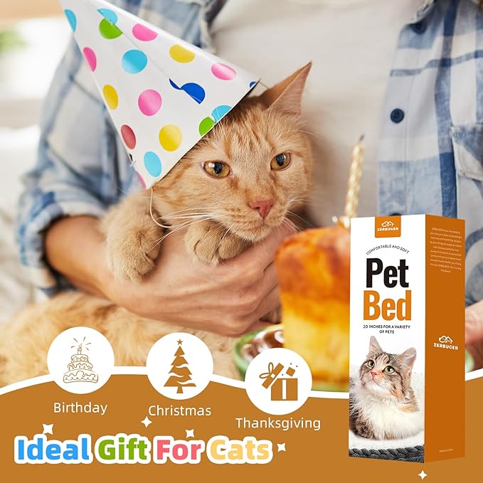 20in Leopard Round Cat Dog Bed Gift for Large Medium Small Dogs Cats, Machine Washable Sleeping Sofa, Non-Slip Bottom Breathable Soft Calming Pet Cuddler for Indoor/Outdoor/Car/Cage