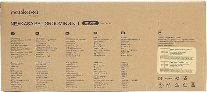 Neakasa P2 Pro Dog Grooming Kit, Dog Clippers Vacuum Suction 99% Hair, Pet Grooming with 5 Proven Tools, 2L Large-Capacity Easy Empty Dustbin for Dogs Cats Animals