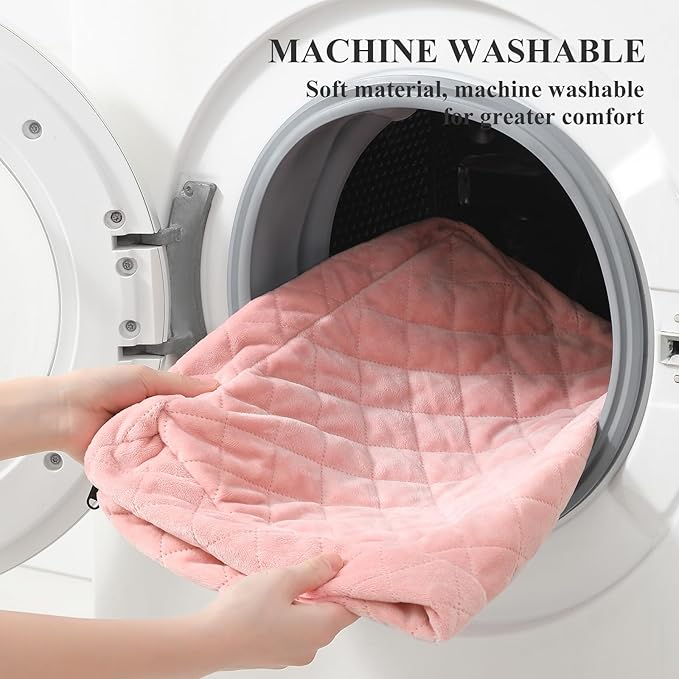 Dog Car Seat for Medium/Large Dogs,2 Clip-On Safety Leashs for 2 Small Dogs,Removable and Washable Comfy Pet Car Seat,Easy to Install and Clean (Pink, Large)