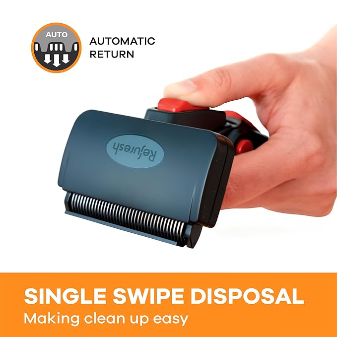 Deshedding Dog Brush for Short/Medium Hair (Small,Red) – Gentle Deshedding Tool for Dogs & Cats – Reduces Shedding, Without damaging Topcoat. Removes Loose Fur & Dead Undercoat.