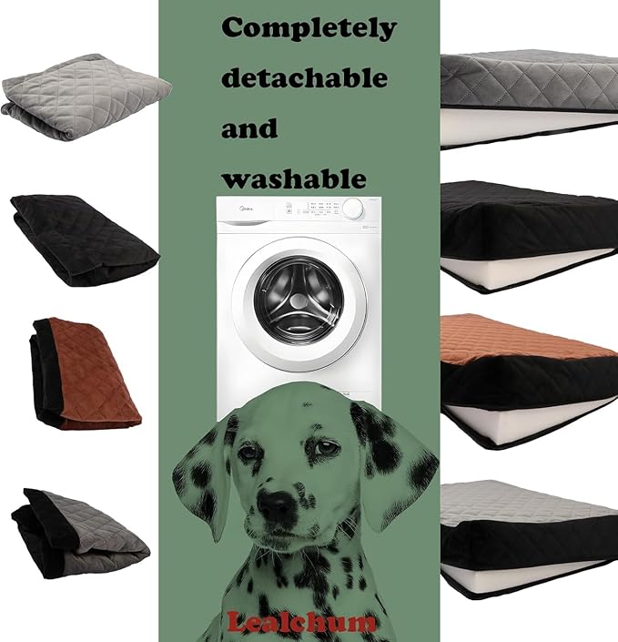 Dog Car Seat for Medium/Large Dogs,2 Clip-On Safety Leashs for 2 Small Dogs,Removable and Washable Comfy Pet Car Seat,Easy to Install and Clean (Black/Red, Large)