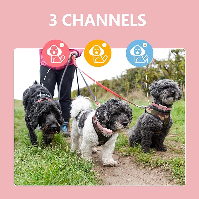 Dog Shock Collar with Remote Control - 3300Ft Dog Training Collar for Dogs 60-100lbs Waterproof, Adjustable E Collar Beep Shock Vibration Modes with Flash Light for Small Medium Large Dogs