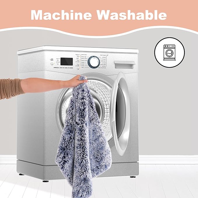 Bedfolks Plush Waterproof Dog Crate Bed, XXL Faux Fur Kennel Pad, 47"x29", Dark Blue