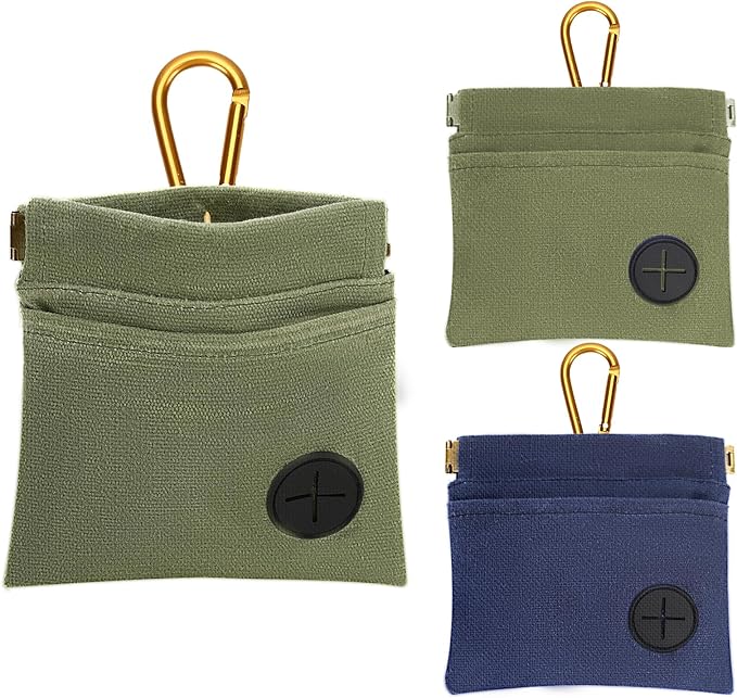 2 Pack Dog Treat Pouch, Portable Dog Training Treat Bag for pet Training Hand Free Dog Walking Bag Auto Closing Pet Feed Snack Reward for Puppy Travel or Outdoor