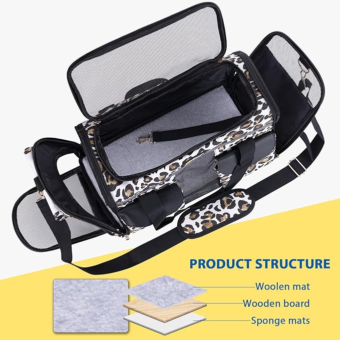 Pet Carrier for Small Dogs and Cats - Soft-Sided Travel Kennel, Portable Foldable Bag (Large)