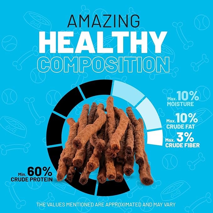 Sitka Farms Beef Sticks - 10 Inch Dog Chews, All Natural Beef Flavor - 50 Count, Premium Crunchy Munchy Sticks with Bully, Collagen and Gelatin