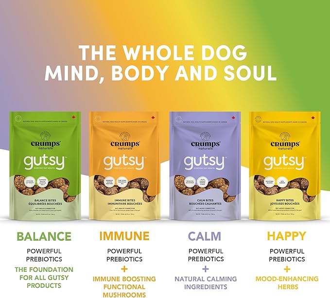CRUMPS NATURALS Gutsy-Balance Bites 10oz/284g, Dog Treats,Supplements