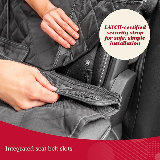 Lusso Gear Car Seat Cover & Protector for Dogs - Non-Slip Waterproof Seat Covers for Trucks & Cars - Universal Fit Dog Backseat Protector - Machine-Washable Pet Travel Accessories - Gray, Large