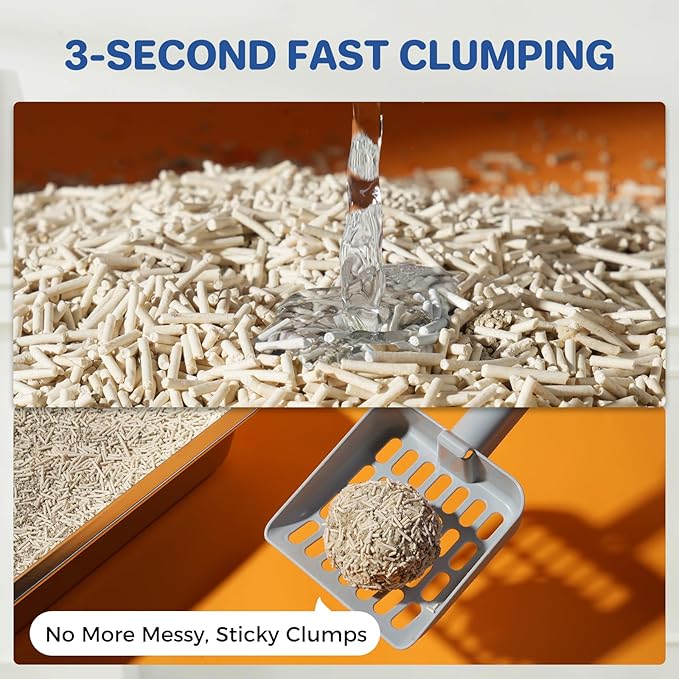 Natural Cat Litter Clumping Cat Litter,18 Pounds Mixed Straw Kitty Litter Lightweight Litter,Dust Free and Low Tracking Litter Odor Control Unscented