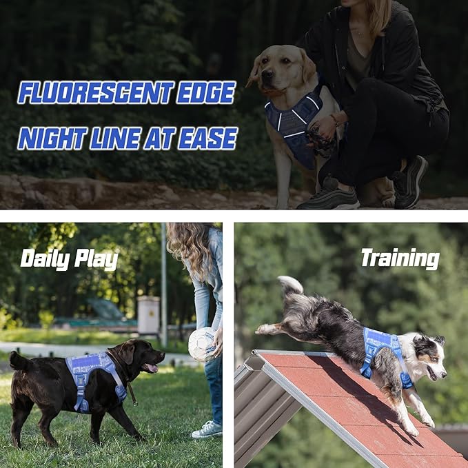 AUROTH Tactical Dog Harness for Large Dogs No Pull Adjustable Pet Harness Reflective K16 Working Training Easy Control Pet Vest Military Service Dog Harnesses