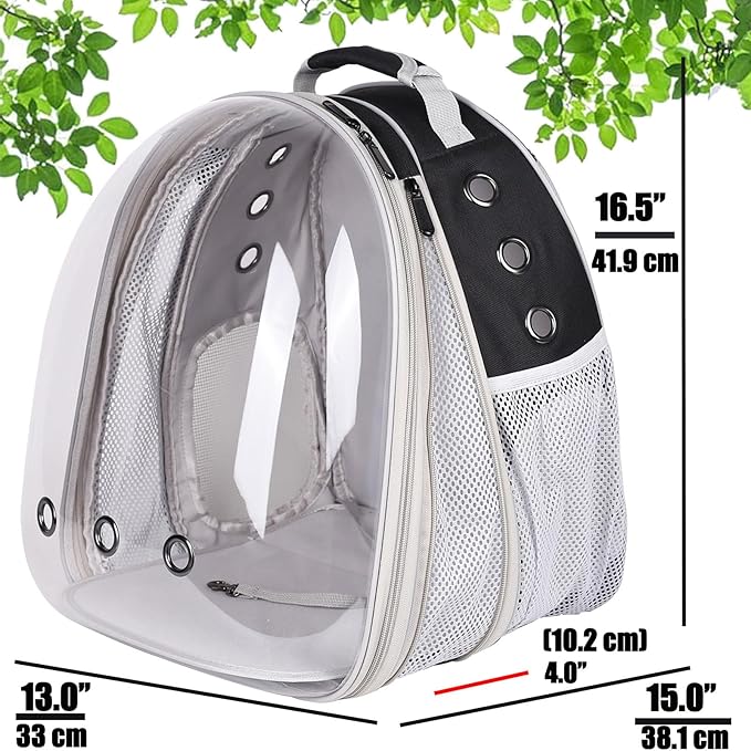 Front Expandable Large Cat Backpack Carrier, Fit up to 20 lbs, Space Capsule Bubble Window Pet Carrier Backpack for Large Fat Cat and Small Puppy