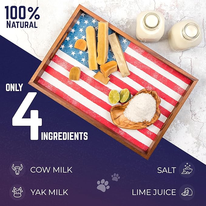 Devil Dog Pet Co. Himalayan Yak Cheese Dog Chews, Large - 8 Pack, 100% Natural & Healthy, Lactose-Free, Long-Lasting Dog Treats, Premium Yak Milk Chew Bones for Dogs