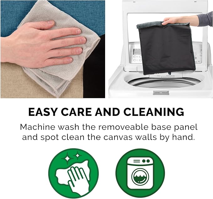 Furhaven Pet House for Indoor Cats & Small Dogs, Collapsible & Foldable w/ Plush Ball Toy - Living Room Footstool Cat Condo - Beach House Stripe (Brown/Blue), Small