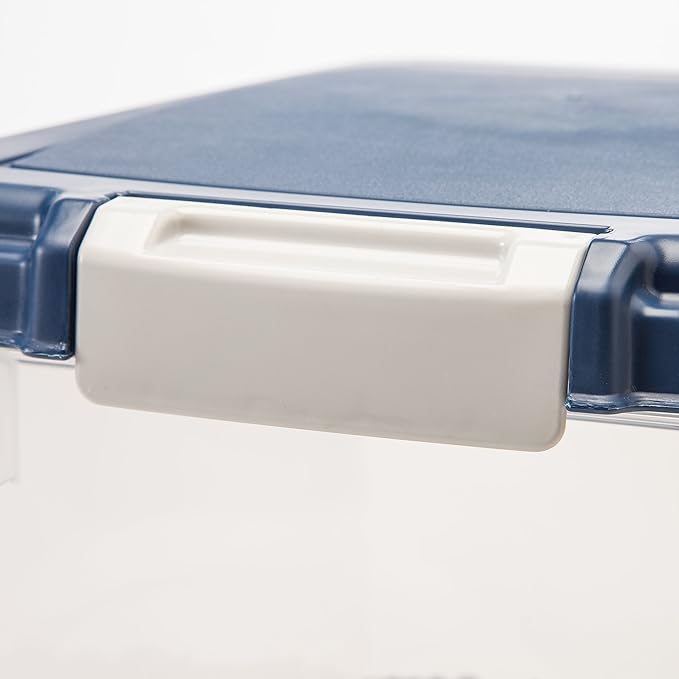 IRIS USA Airtight Dog Food Storage Container, Up to 30 lbs, Attachable Wheels, for Dog Cat Bird and other Pet Food Storage Bin, Keep Fresh, Easy Mobility, BPA Free, Navy