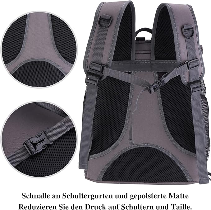 LOLLIMEOW Large Pet Carrier Backpack, Bubble Backpack Carrier for Fat Cats and Puppies,Airline-Approved(Grey)