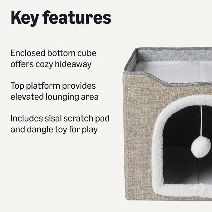 Amazon Basics Cat House 1 Story, Grey