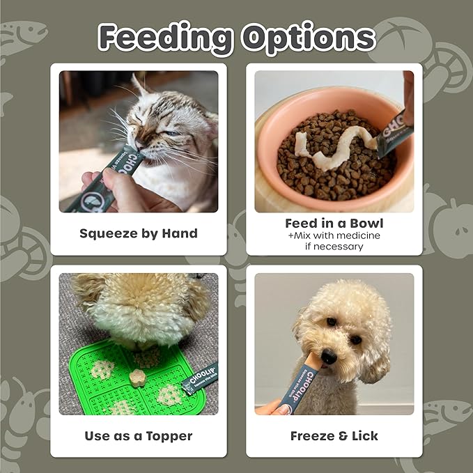 Choolip Squeeze Vita Stick Lickable Cat and Dog Treats, 49-Count Liver Support Variety Pack, Chicken and Tuna with Milk Thistle, CoQ10 and Vitamin E