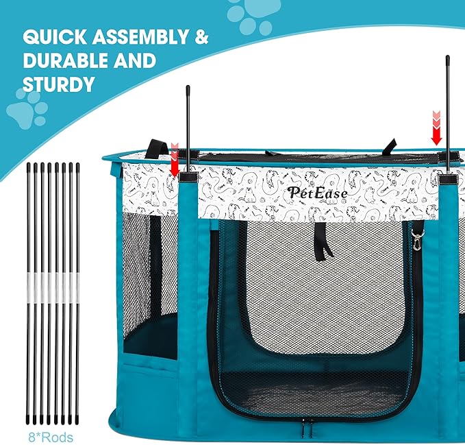 Portable Cat Playpen Dog Crate, Foldable Pet Cage for Rabbit Puppy Hamster, Indoor/Outdoor Cats Enclosure Cages Tent