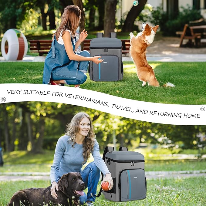 ANILD Dog Travel Backpack - Airline Approved Double-layer Pet Travel Backpack with 2 Food Storage Bag and 2 Foldable Silicone Bowls for Hiking & Camping
