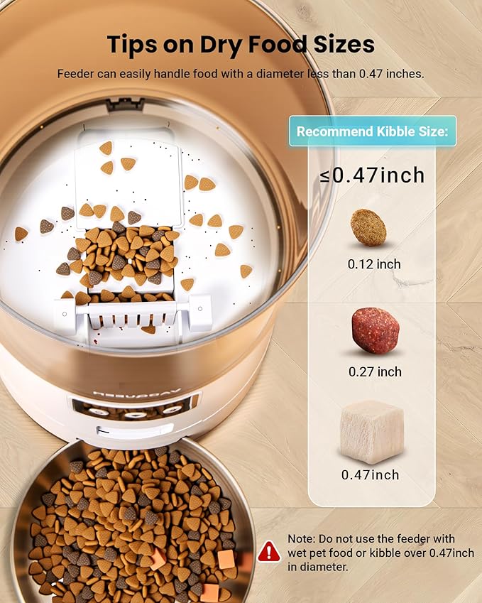 Automatic Cat Feeder for 3 Cats, 6L/25 Cup Cat Food Dispenser with Strong Anti-Jam System, Dual-Effect Desiccant, Smart WiFi App Control Pet Feeder, Automatic Dog Feeder for Cats and Small Dog