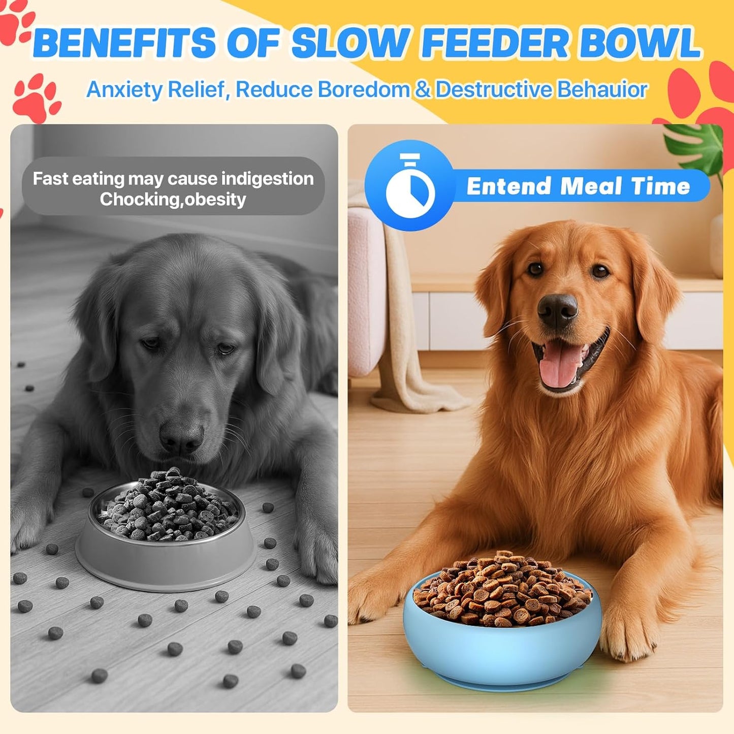 Pawinner 2 Pack Dog Lick Bowl, Freeze Lick Mat for Dogs, Non-Slip Slow Feeder Licking Bowl with Suction Cups, Food Grade Silicone, Enrichment Puzzle Feeder for Distraction(Blue)