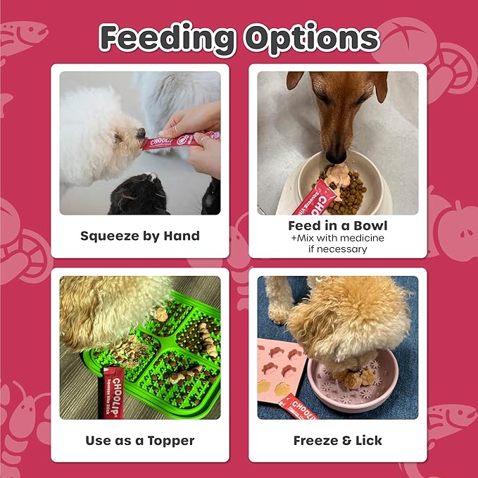 Choolip Squeeze Vita Stick Lickable Cat and Dog Treats, 49-Count Heart Support Variety Pack, Salmon and Tuna with CoQ10, L-Carnitine and Taurine