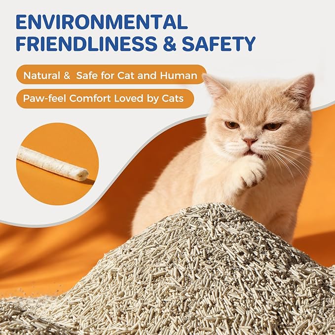 Natural Cat Litter Clumping Cat Litter,36 Pounds Mixed Straw Kitty Litter Lightweight Litter,Dust Free and Low Tracking Litter Odor Control Unscented