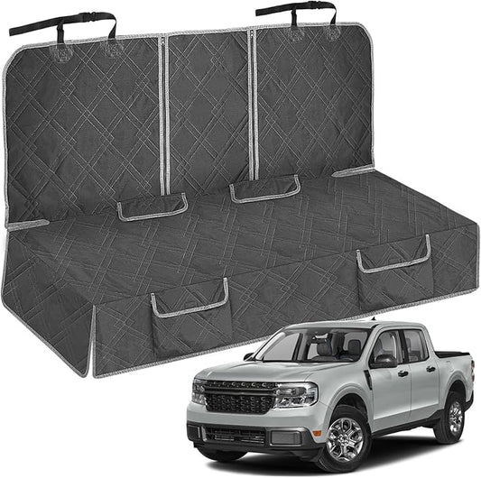 sportuli Dog Car Seat Cover Replce for Ford Maverick/Hyundai Santa Cruz, 600D Oxford Cloth Heavy Duty Waterproof Non Slip Pet Truck Back Bench Seat Cover