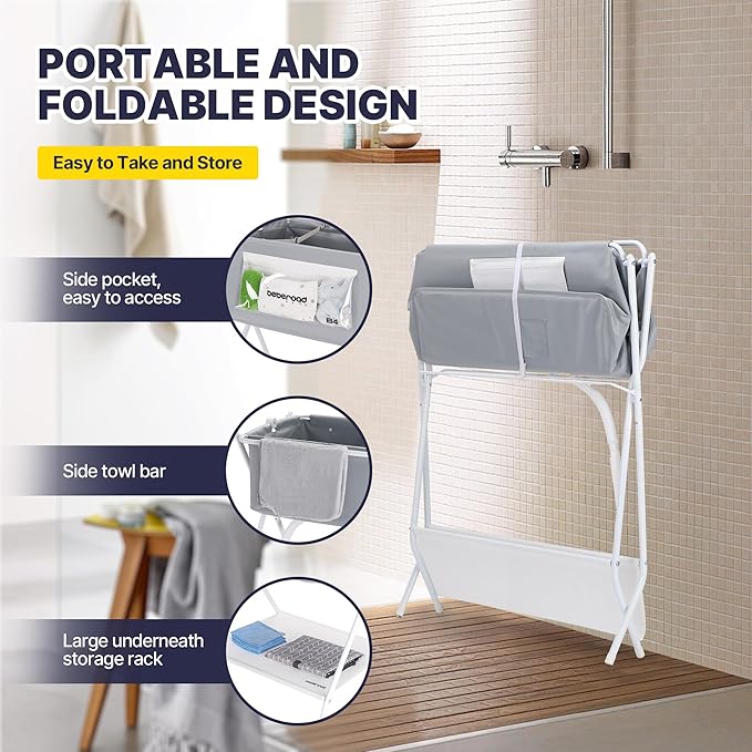 Dog Bathtub Dog Washing Station with Scrubber for Medium Dogs Under 66lbs or Two Small Pets, B4 Plus Foldable Dog Tub for Bathing and Grooming, Portable Collapsible Dog Shower Tub