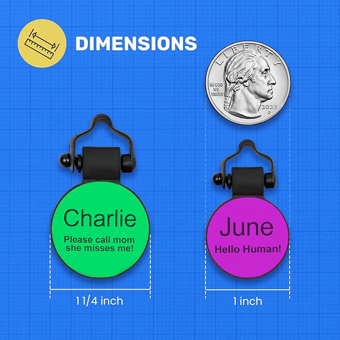 SiliDog - The Original Silicone Silent Dog Tag - Personalized Engraved Soundless Pet ID - As Seen On Shark Tank - Durable - Never Fades