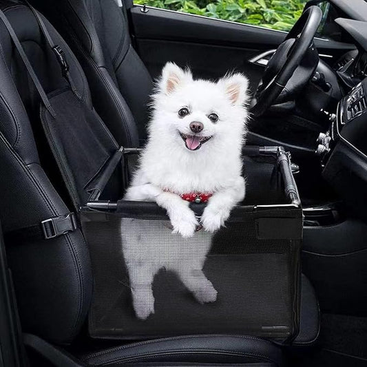 Dog Car Seats for Small and Medium Dogs,Portable Puppy/Pet Car Booster Seat with Clip-On Leash and Mesh Window for Pet Up to 20 lbs