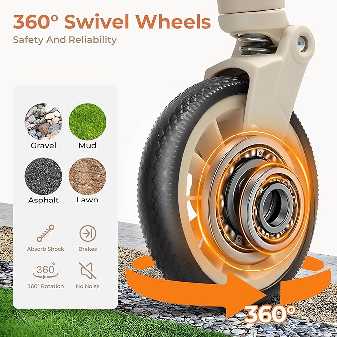 3 in 1 Pet Stroller with Removable Carrier, Foldable Pet Carrier for Small/Medium Dogs and Cats Up to 55 Lbs, 4 Wheels, Car Seat, One Click Folding Stroller for Travel & Outdoor