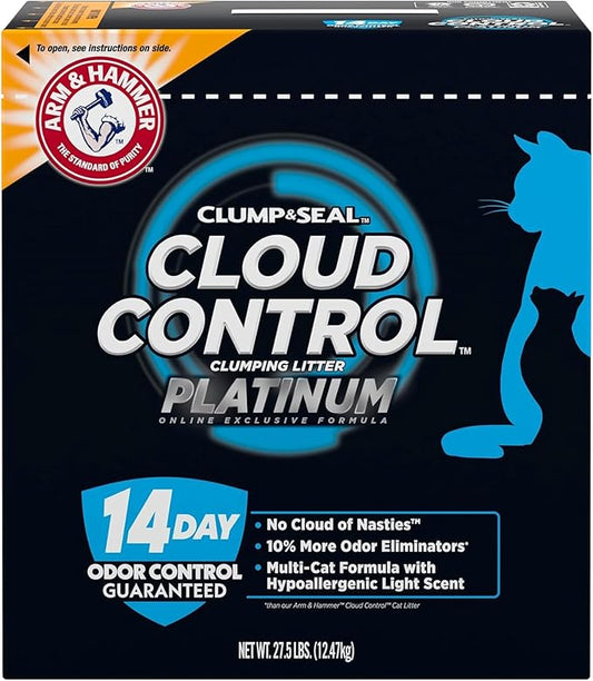 ARM & HAMMER Cloud Control Platinum Clumping Cat Litter Odor Control, 27.5 lbs.