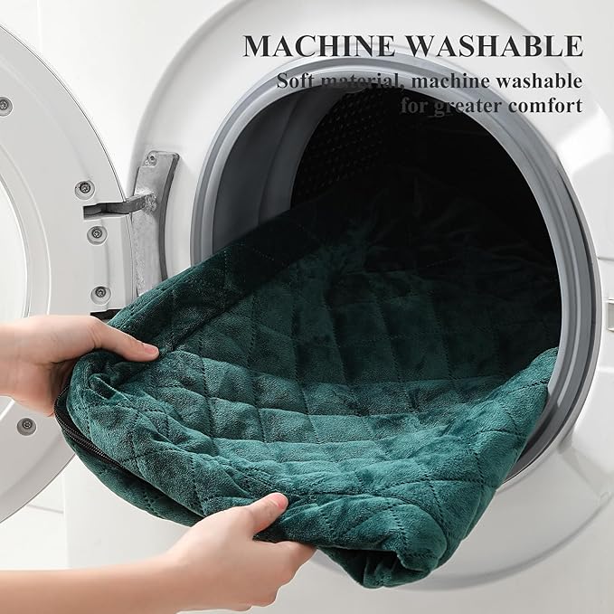 Dog Car Seat for Medium/Large Dogs,2 Clip-On Safety Leashs for 2 Small Dogs,Removable and Washable Comfy Pet Car Seat,Easy to Install and Clean (Green, Large)