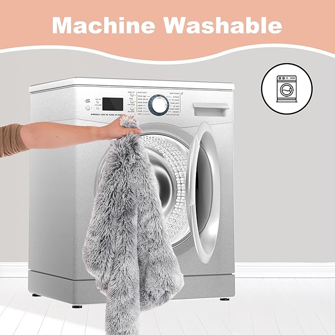 Bedfolks Waterproof Kennel Pad - Plush Dog Bed, XXL Crate Bed 47"x29", Washable Dark Grey Faux Fur Cover