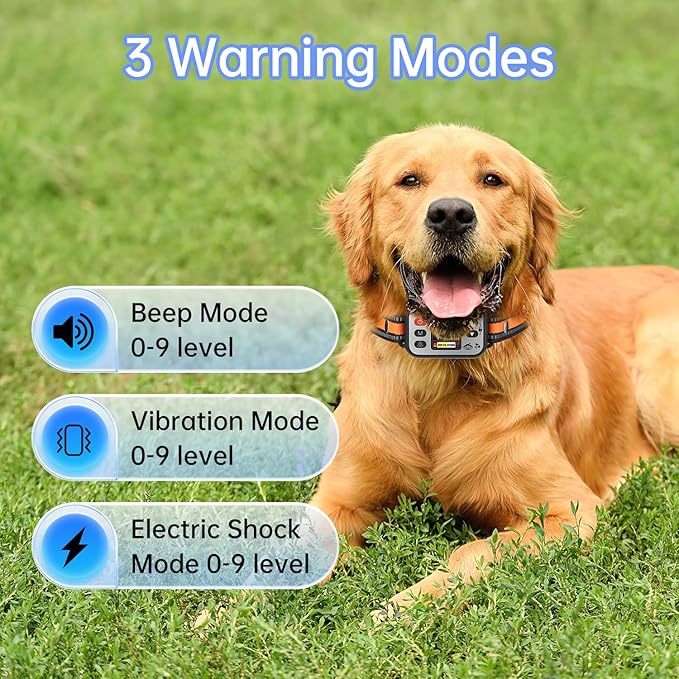 GPS Wireless Dog Fence, Electric Fence for Dogs | Safe Zone Radius up to 66-6561ft, Rechargeable & Waterproof Dog Collar, Pet Containment System-Outdoor Use, for Dogs Over 15 Lbs