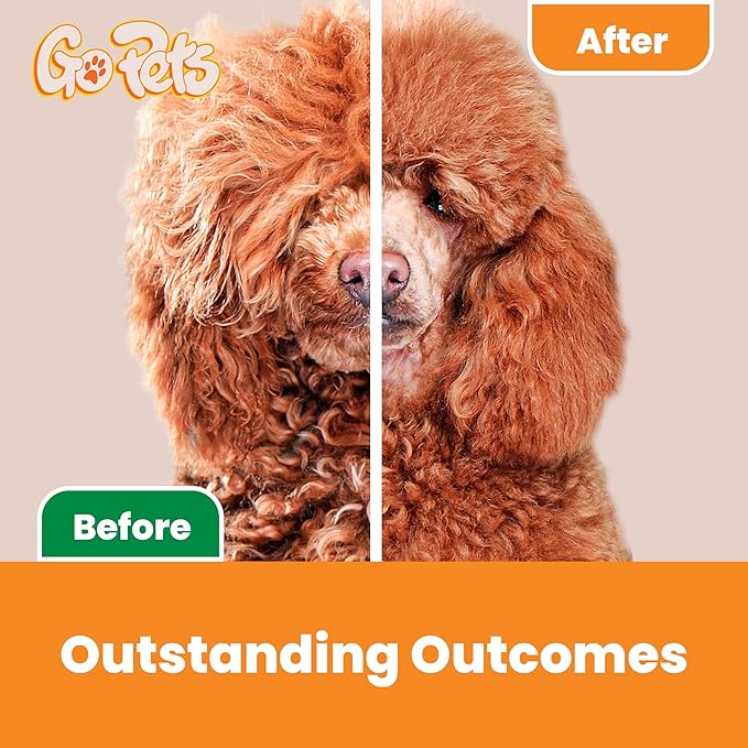 GoPets Dematting Comb & Undercoat Rake Bundle, Double-Sided Deshedding Brush for Dogs & Cats, Grooming Tool for Long Haired Pets, Mat Remover & Detangler for Thick Coats, Reduces Shedding & Breakage