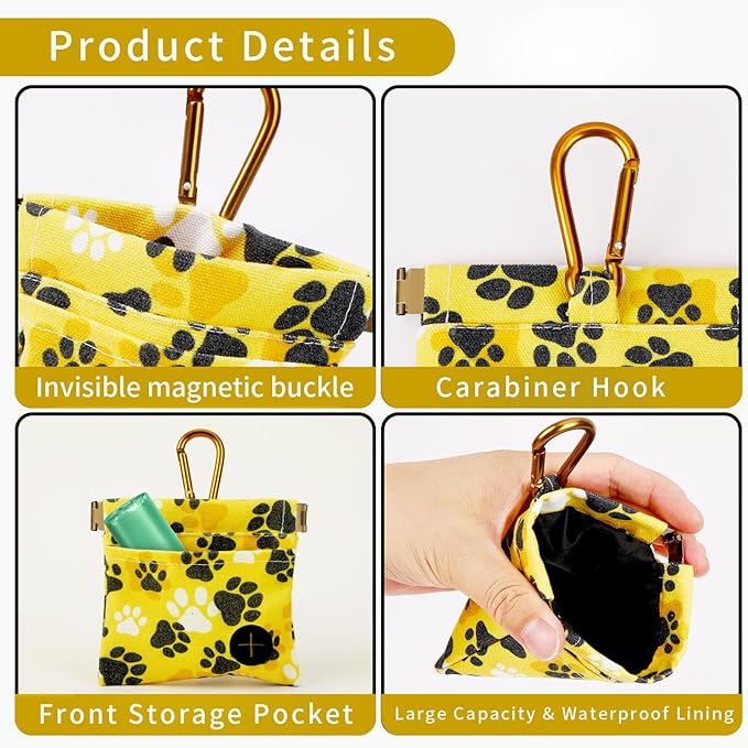 2 Pack Dog Treat Pouch， Portable Puppy Dog Training Treat Bag for pet Training Hand Free Dog Walking BagAuto Closing Pet Feed Snack Reward for Puppy Travel or Outdoor