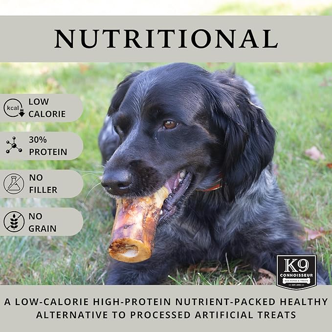 K9 Connoisseur Dog Bones Made in USA for Large Breed Aggressive Chewers All Natural Long Lasting Meaty Mammoth Marrow Filled Bone Chew Treat Best for Dogs Over 50 Pounds (4 Pack)