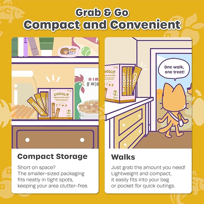 Choolip Squeeze Vita Stick Lickable Cat and Dog Treats, 49-Count Kidney Support Variety Pack, Tuna and Pollack with Cranberry, CoQ10 and Omega-3