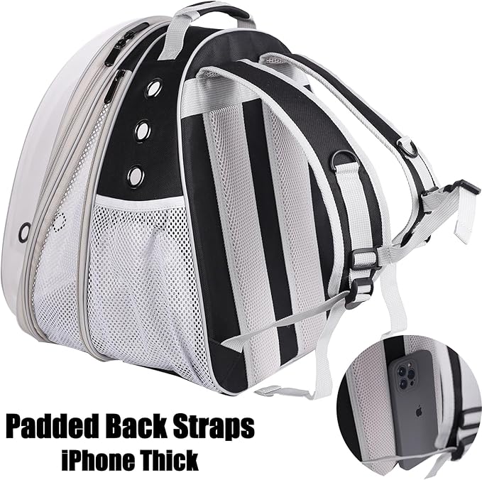 Front Expandable Large Cat Backpack Carrier, Fit up to 20 lbs, Space Capsule Bubble Window Pet Carrier Backpack for Large Fat Cat and Small Puppy