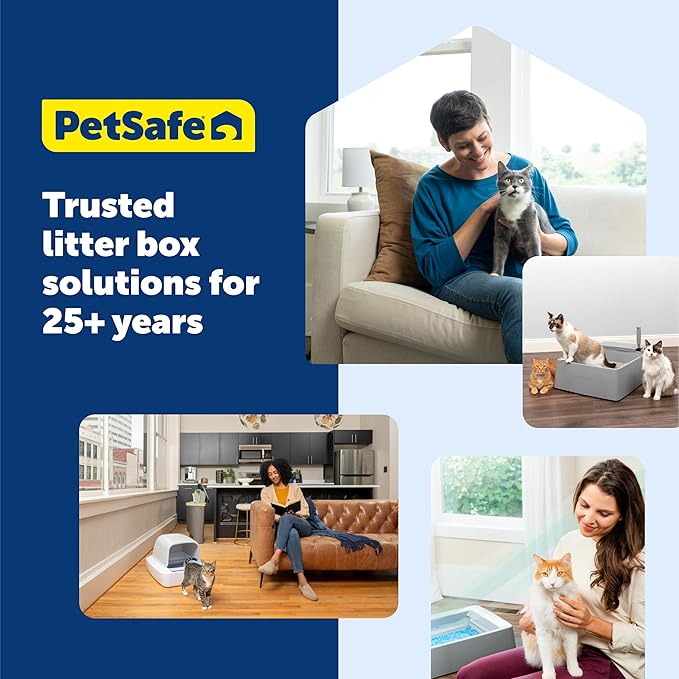 PetSafe Legacy ScoopFree Crystal Pro Self-Cleaning Automatic Litter Box - Top-Entry Motion-Sensing Cat Box with Integrated Health Counter - Includes 1 Disposable Crystal Litter Tray