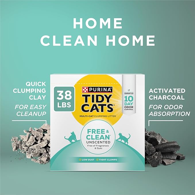 Purina Tidy Cats Free and Clean Unscented Cat Litter - 38 lb. Box
