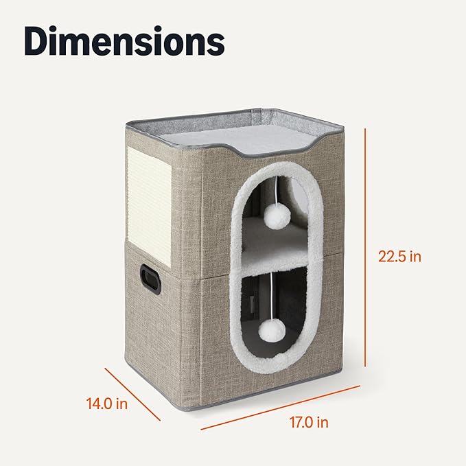 Amazon Basics Cat House 2 Story, Grey