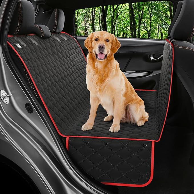 XL Dog Car Seat Cover for Back Seat, Waterproof Hammock for Car, SUV & Truck, Non-Slip Backseat Cover for Dogs, Heavy-Duty Dog Hammock Style Seat Protector Pets, Easy to Install & Clean