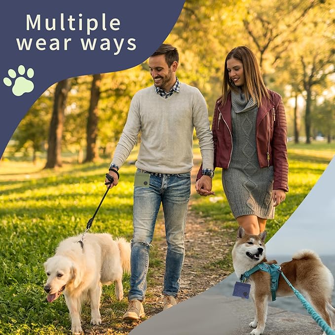 2 Pack Dog Treat Pouch, Portable Dog Training Treat Bag for pet Training Hand Free Dog Walking Bag Auto Closing Pet Feed Snack Reward for Puppy Travel or Outdoor