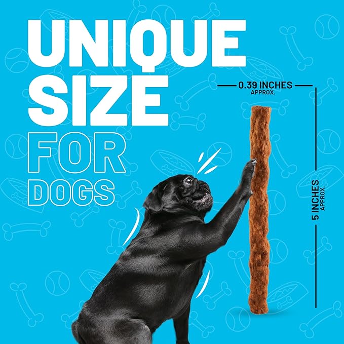 Sitka Farms Beef Sticks for Dogs 5 Inch - Crunchy Beef Munchy Sticks - 100 Count - for Small Medium and Large Dogs - Enhaced with Bully and Collagen