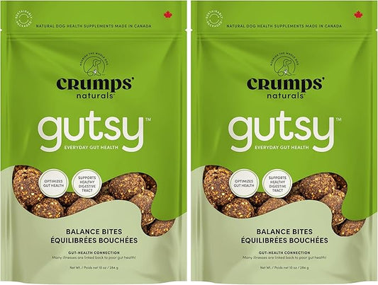 Crumps’ Naturals Gutsy-Balance Bites 10oz/284g, Dog Treats,Supplements (Pack of 2)