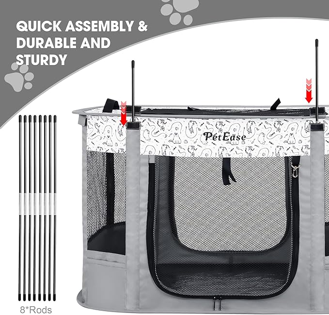 Portable Cat Playpen Dog Crate, Foldable Pet Cage for Rabbit Puppy Hamster, Indoor/Outdoor Cats Enclosure Cages Tent